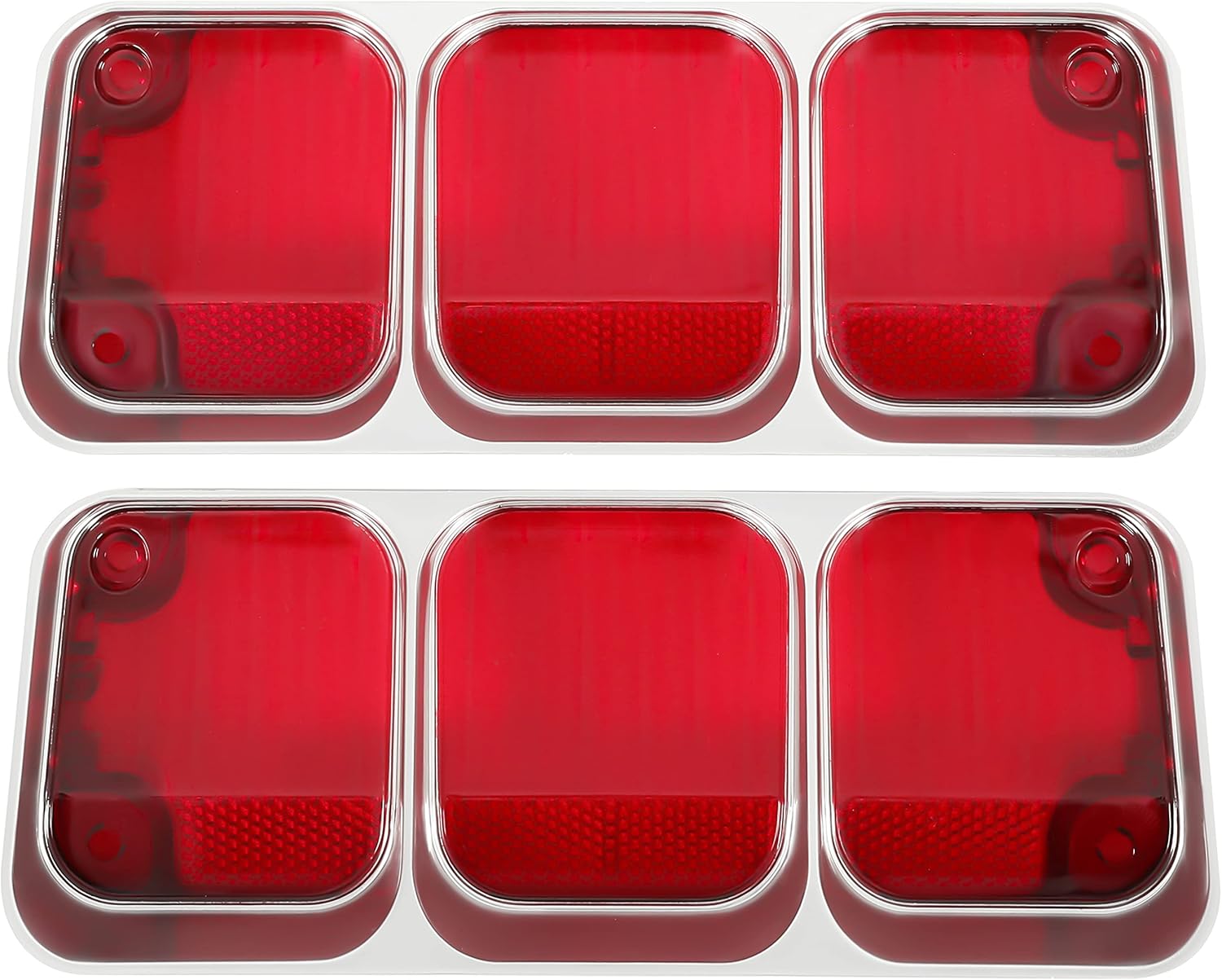 HECASA Upper Tail Light Assembly Compatible with 1972 Oldsmobile Cutlass/442/Cutlass Supreme Tail Lamps W/O Bulbs Red Lens & Silver Housing LH & RH 2Pcs