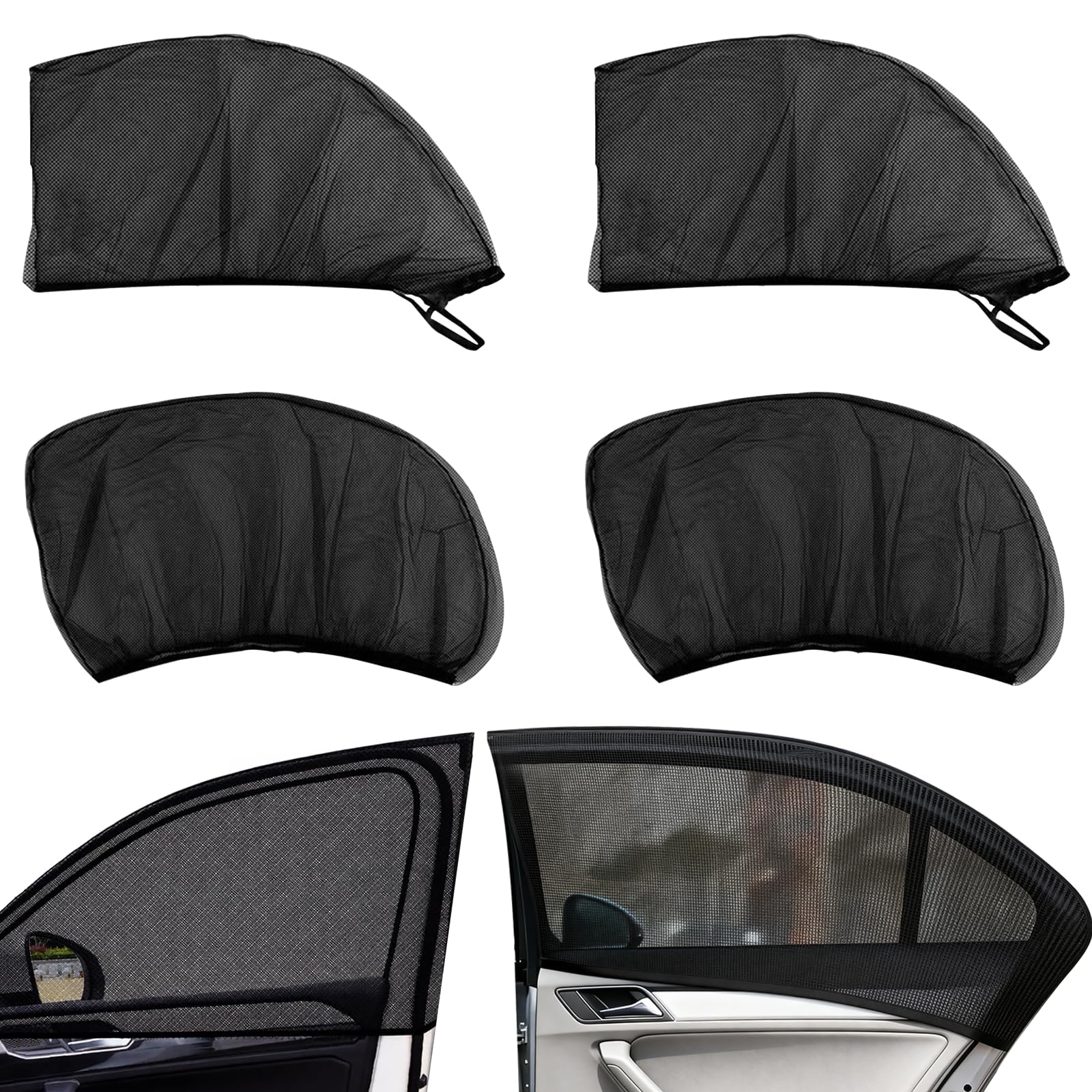 Mnaazvsol Normal Car Window Sun Shade, For Benz Eqa Eqb Eqc 250 250+ 300 350 350 400 4Matic Over Door Sunshade Side Window Sleeves Full Set Mesh Curtain Front Rear Glare Blocker Screen