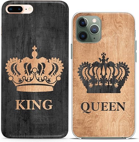 Miniatura 1 de Fundas a juego para parejas compatibles con iPhone 15 14 13 12 11 Pro Max Mini Xs 6s 8 Plus 7 Xr 10 SE 5 Regalo de madera para novia, relación de