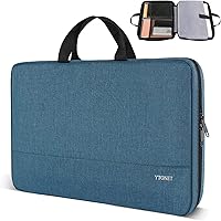 Vista 27 de Ytonet Funda protectora para transportar laptop de 15.6 pulgadas, delgada, con asas, compatible con la TSA, resistente al agua, compatible con Azul