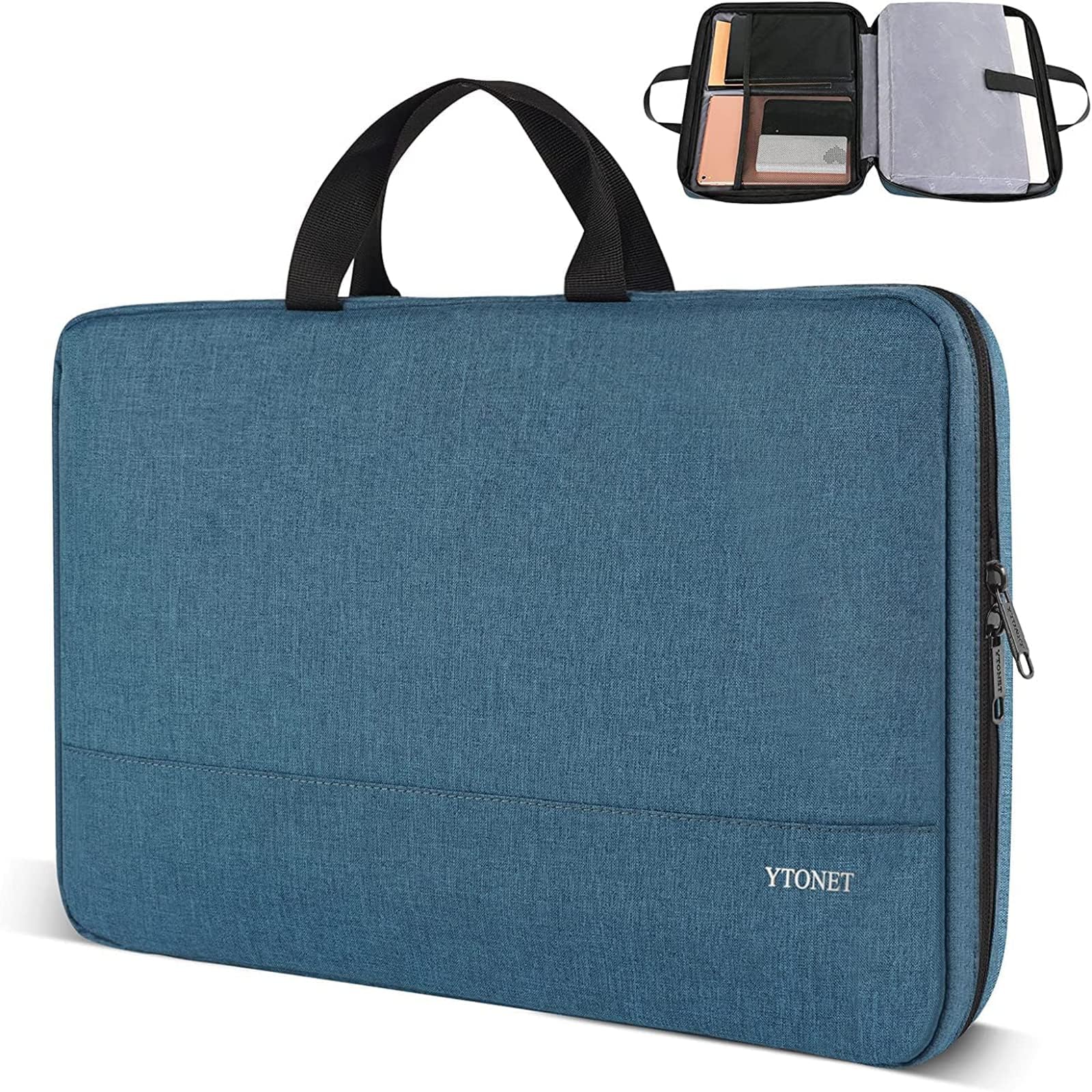 13 13.3 Inch Laptop Sleeve Case, Water Resistant TSA Laptop Bag Computer Carrying Case with Handle, Compatible with MacBook HP Dell Lenovo Acer Notebooks, Gifts for Women Men, Deep Teal