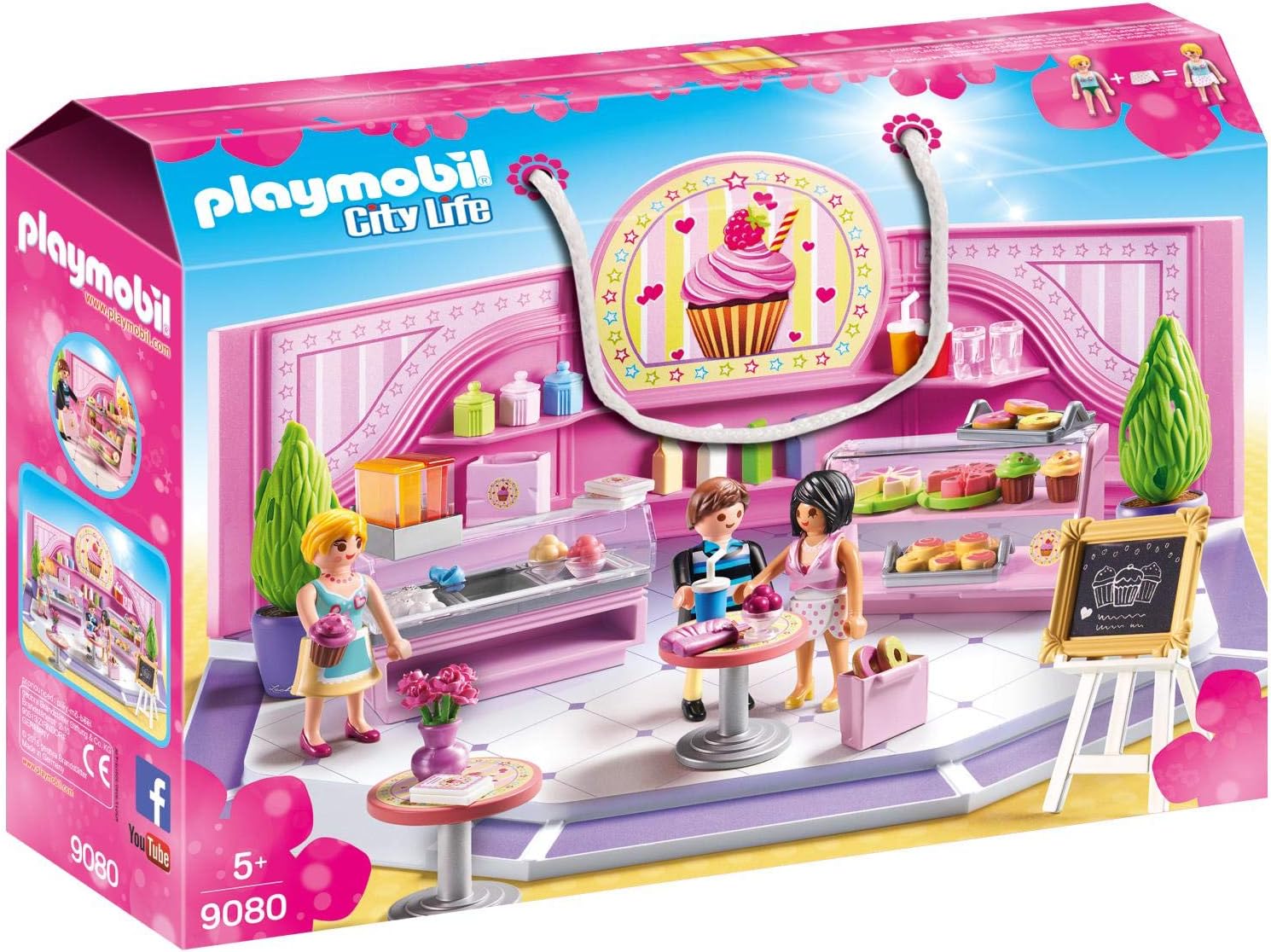 PlayMOBIL 9080 City Life Cupcake Shop, Fun Imaginative Role-Play, PlaySets Suitable for Children Ages 4+