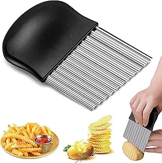 Wióry Faliste ze Stali Nierdzewnej Falista Krajalnica do Warzyw Krajalnica do ZiemniakóW Nóż do Sałatek z Owoców i Warzyw, do Chipsów Ziemniaczanych, Frytek, Owoców i Warzyw