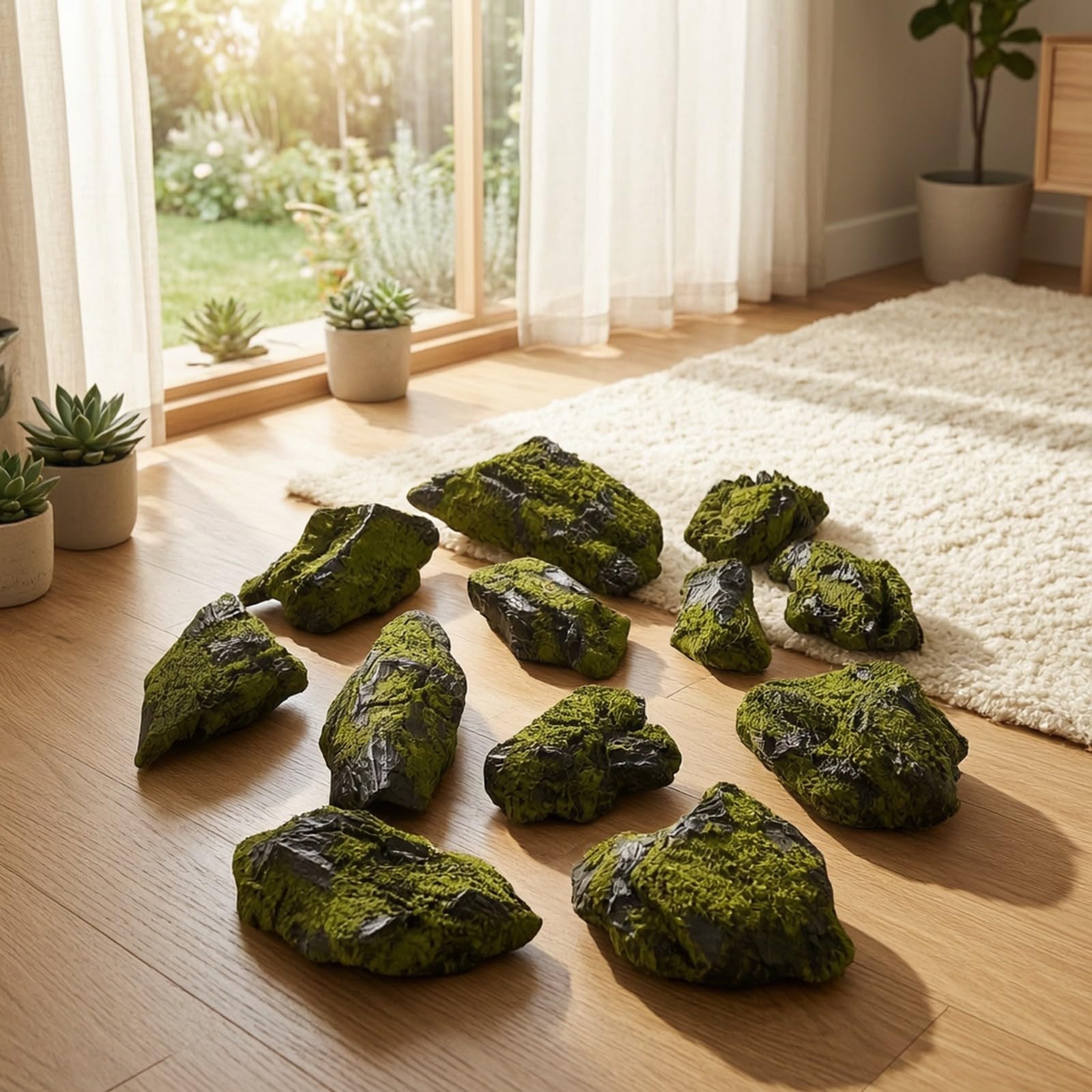 13 Piezas Piedras Vegetación Simulada | s Artificiales vegetación simulada, Ligera, para Jardín, s, Paisajistas, coradores