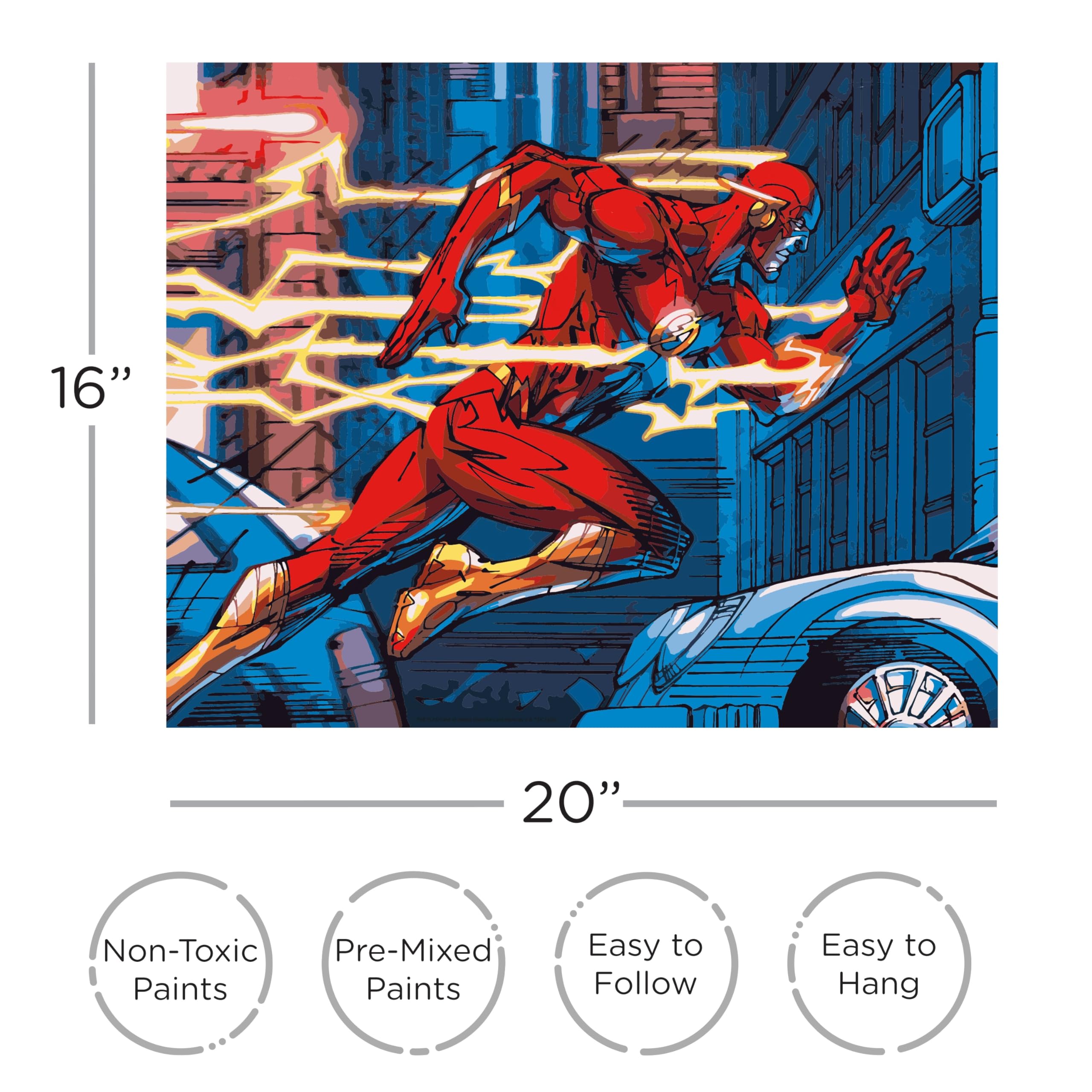 Amazon.com: AQUARIUS The Flash Art By Numbers Painting Kit (16 x