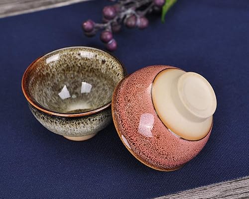 Miniatura 3 de VanEnjoy 6 juegos de tazas de té coloridas - transformación del horno chino hecho a mano Jianzhan