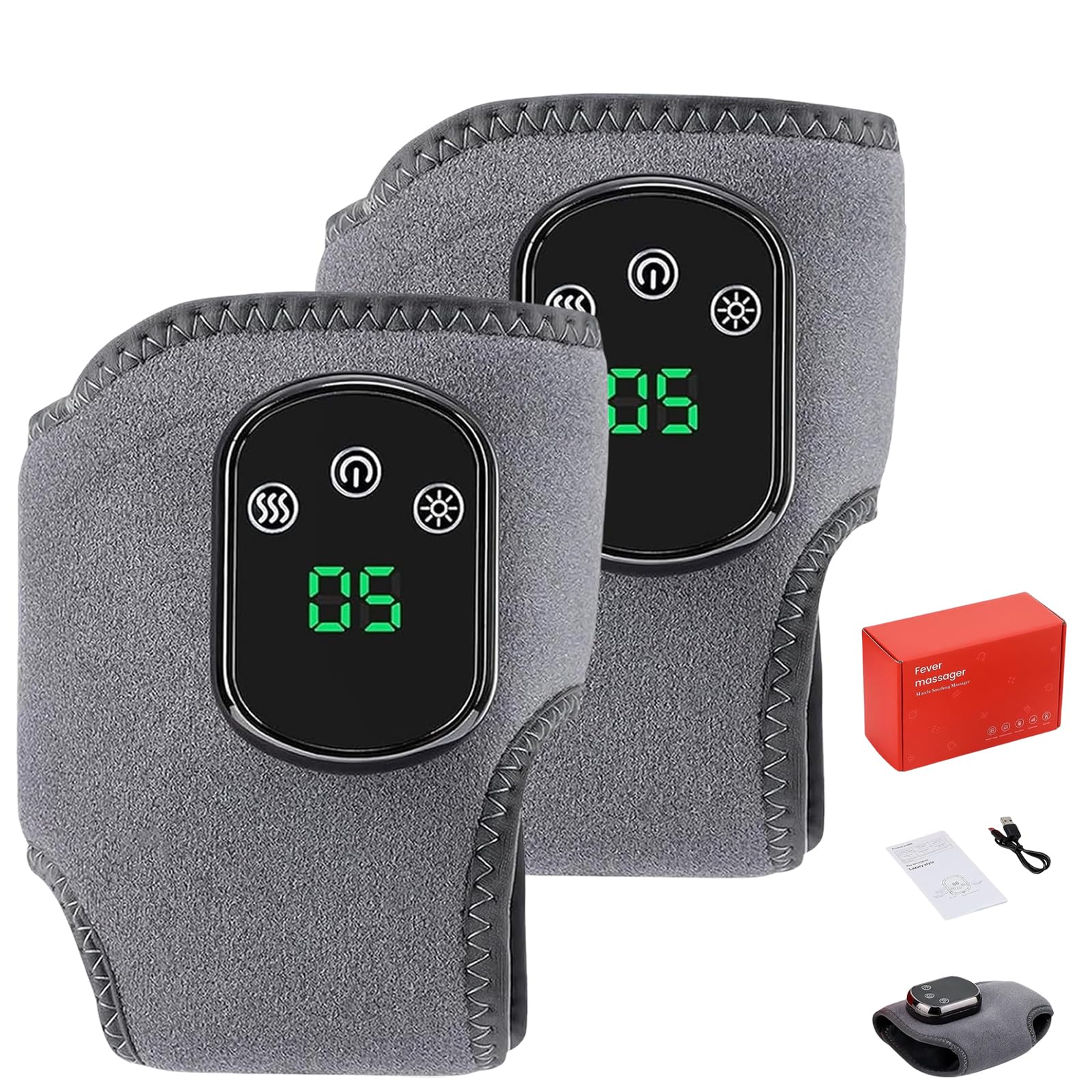 Masseur 3 en 1 Naxir Bandeau chauffant pour cheville avec 3 modes de vibration, pour tendinite d'Achille et fasciite plantaire, 5 niveaux de chaleur