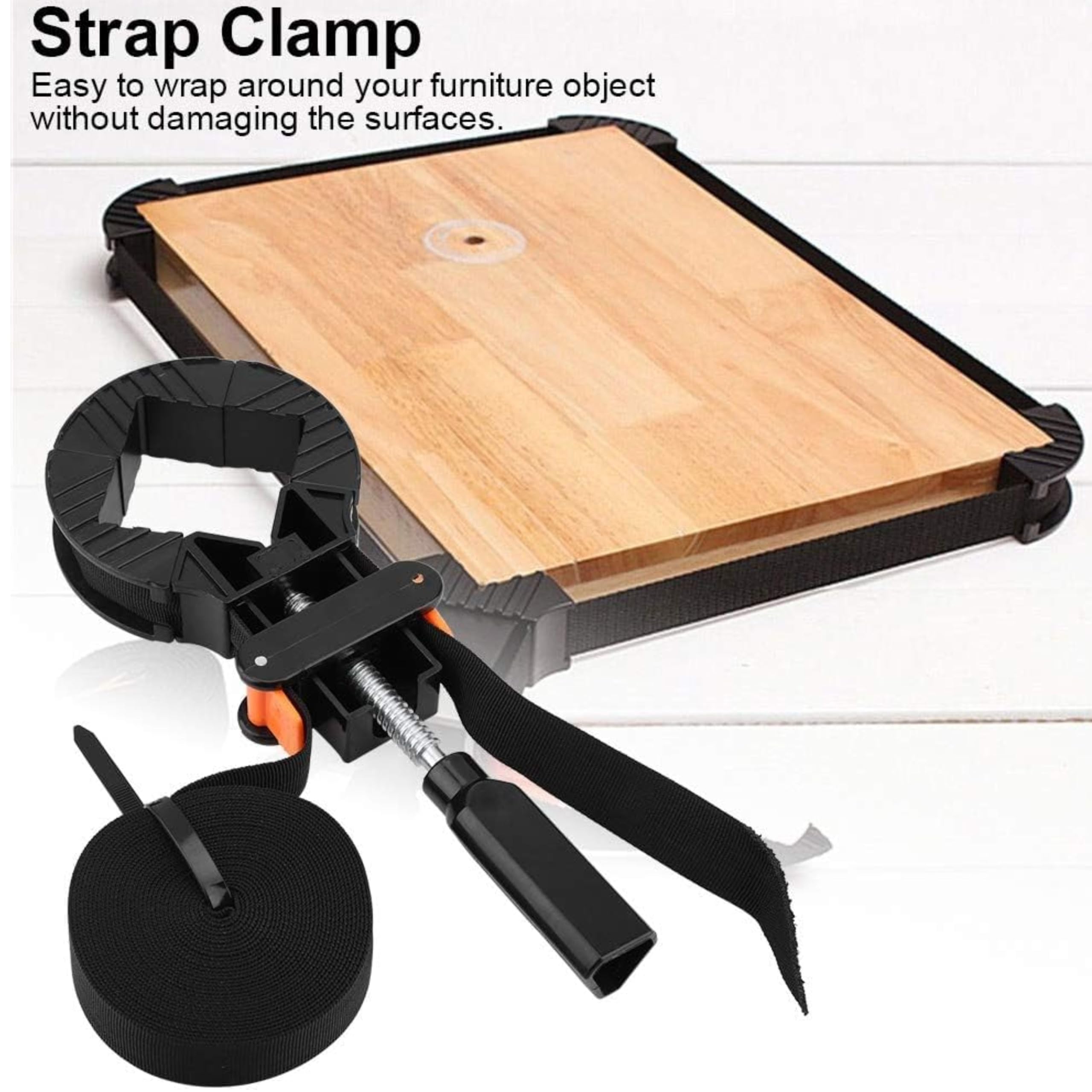 Homdum Multi-Function Belt Clamp Adjustable Corner 4 Jaws Adjustable Corner Clamp for Wooden Picture Frames and Drawers 2