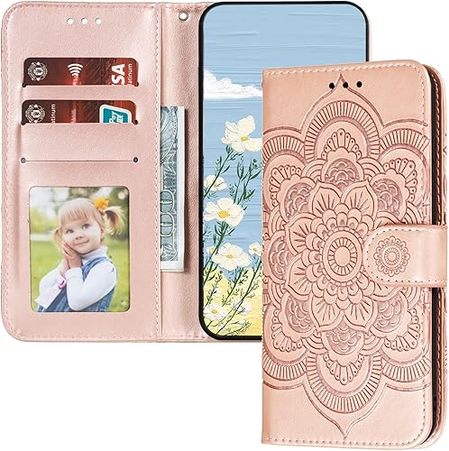 LEMAXELERS para Oppo A52 2020 Funda Flip Premium Wallet Case PU Cuero Mandala Relieve a Prueba de Golpes Cubierta con Soporte para Tarjeta Soporte