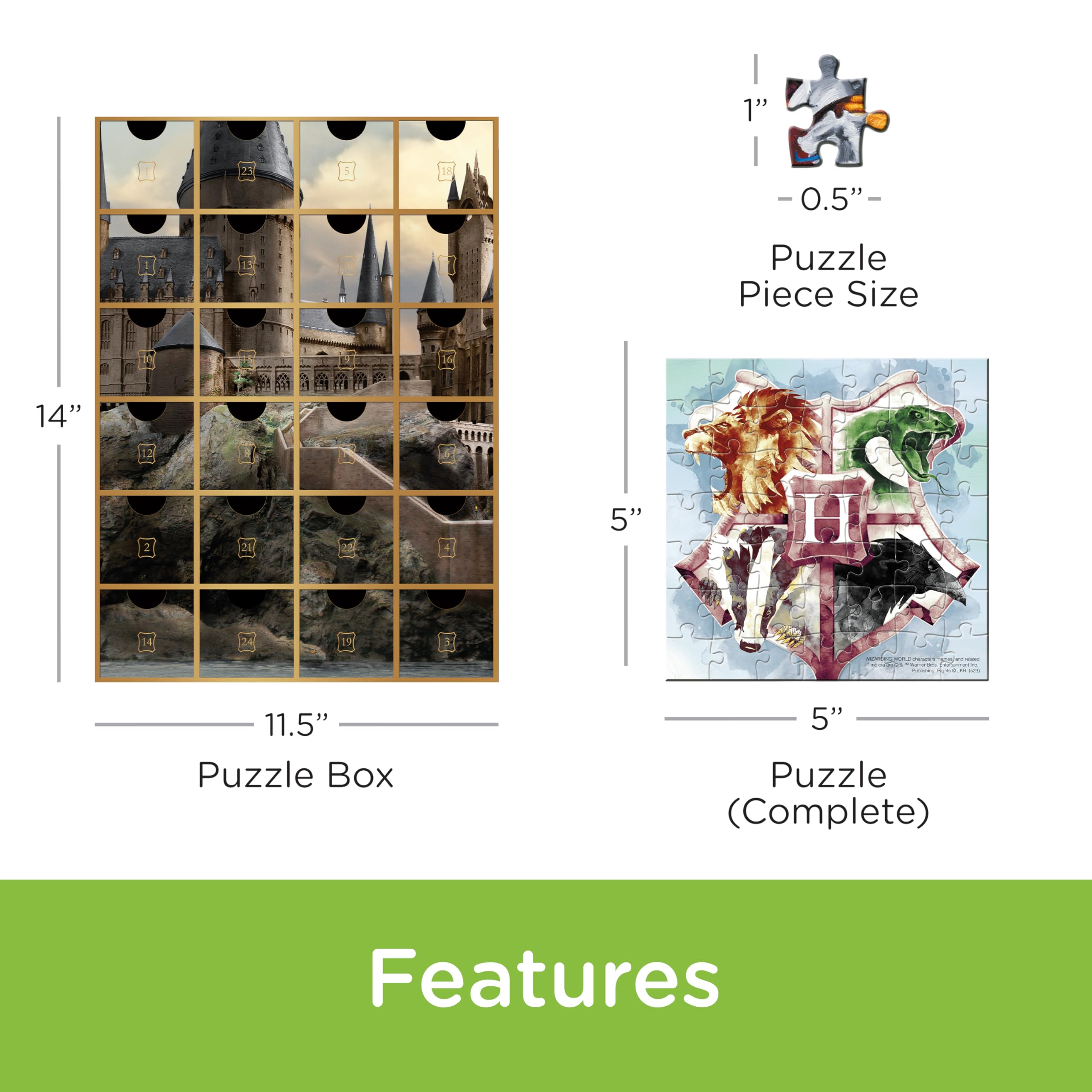 Amazon.com: Aquarius Harry Potter Advent Calendar Puzzle Set (24