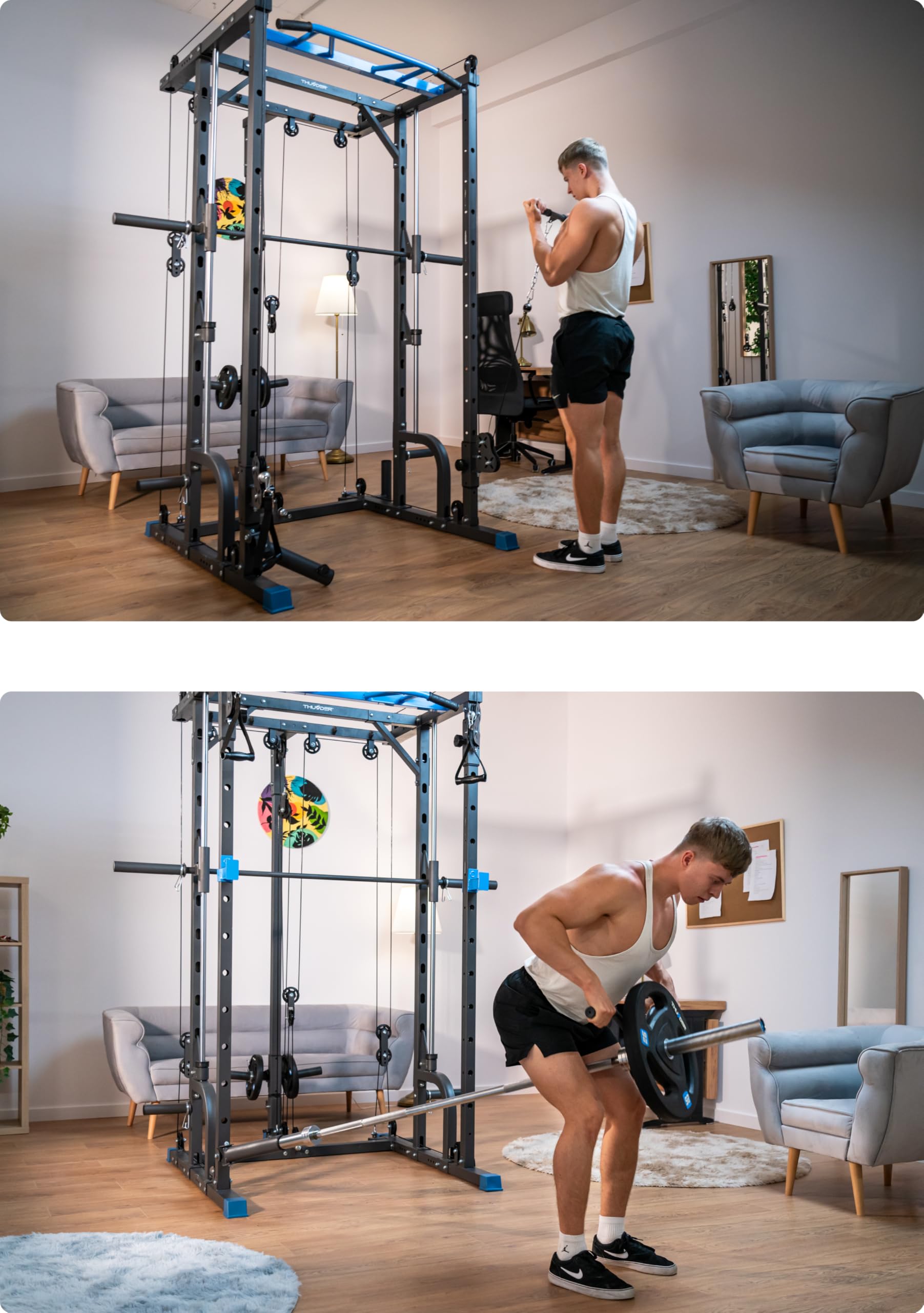 THUNDER : Station de Musculation complète – Power Tower, Machine Smith, Home Gym