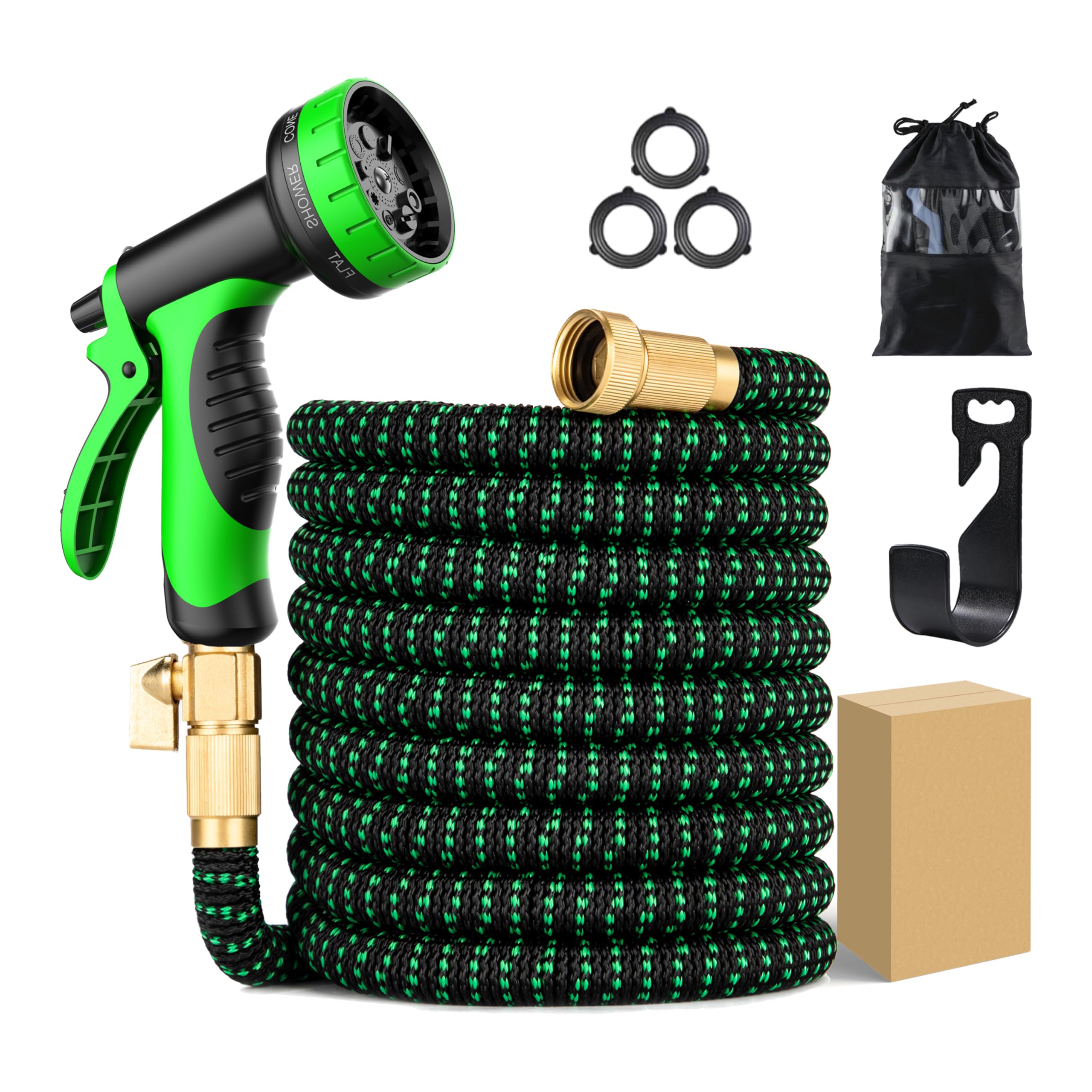 Buy Magic Garden Hose 75ft with Water Pressure, Shrinks to 25ft, 10