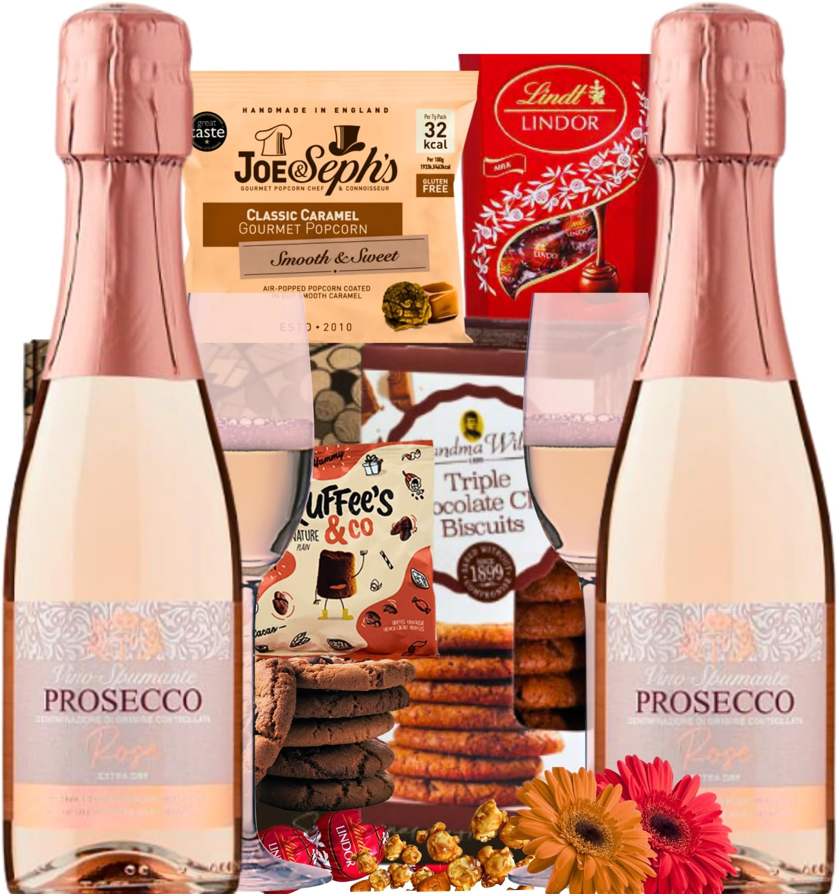 The Pink Rose Prosecco Chocolate Hamper Gift Set, Prosecco Gift Set for Women - All Birthdays|Mother's Day|Valentine Day - Women Presents Ideas For Birthday