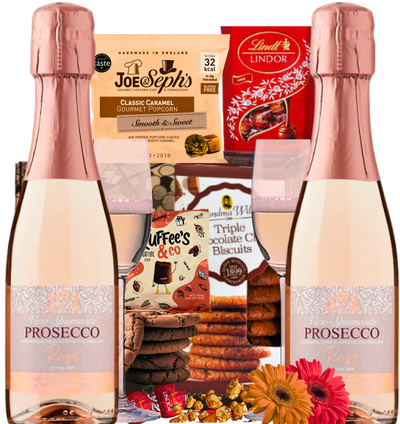 The Pink Rose Prosecco Chocolate Hamper Gift Set, Prosecco Gift Set for Women - All Birthdays|Mother's Day|Valentine Day - Women Presents Ideas For Birthday