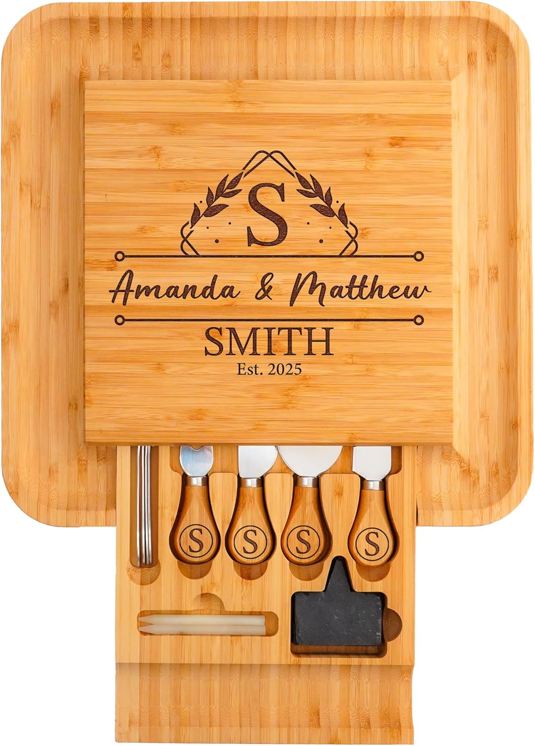 Wedding Gifts for Couples 2026, Personalized Charcuterie Board, Custom Cheese Boards Bridal Shower Gifts, New Home, Bride, Parent, Women, Housewarming Gifts for Christmas, Anniversary, Engagement