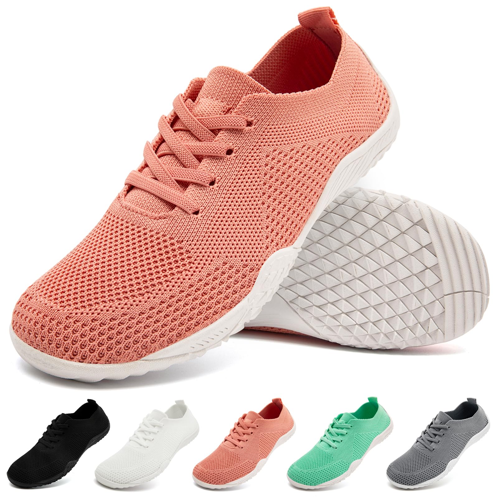 IVQDZL Barfuss Schuhe Damen Sneaker Sommerschuhe Turnschuhe Bequeme Slip on Laufschuhe Sportschuhe Hausschuhe Leichte Atmungsaktiv Hallenschuhe Weich Barfussschuhe