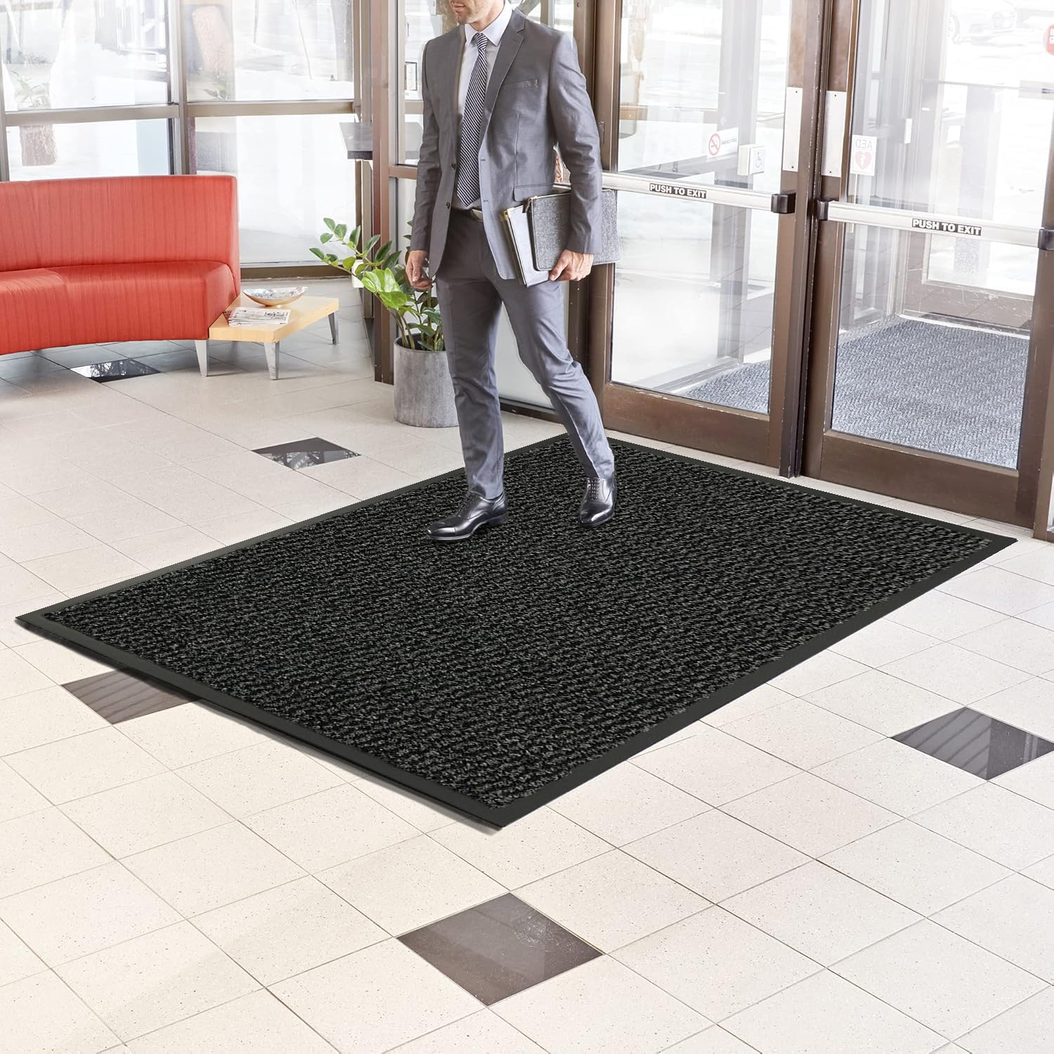 GULLAMBO Extra Large Long Carpet Mats for Floor Non Slippery 300cm x 90cm for Commercial Business restaurants hospitals Offices Hotels School High Traffic Areas backyards Industrial Entrance — image 1