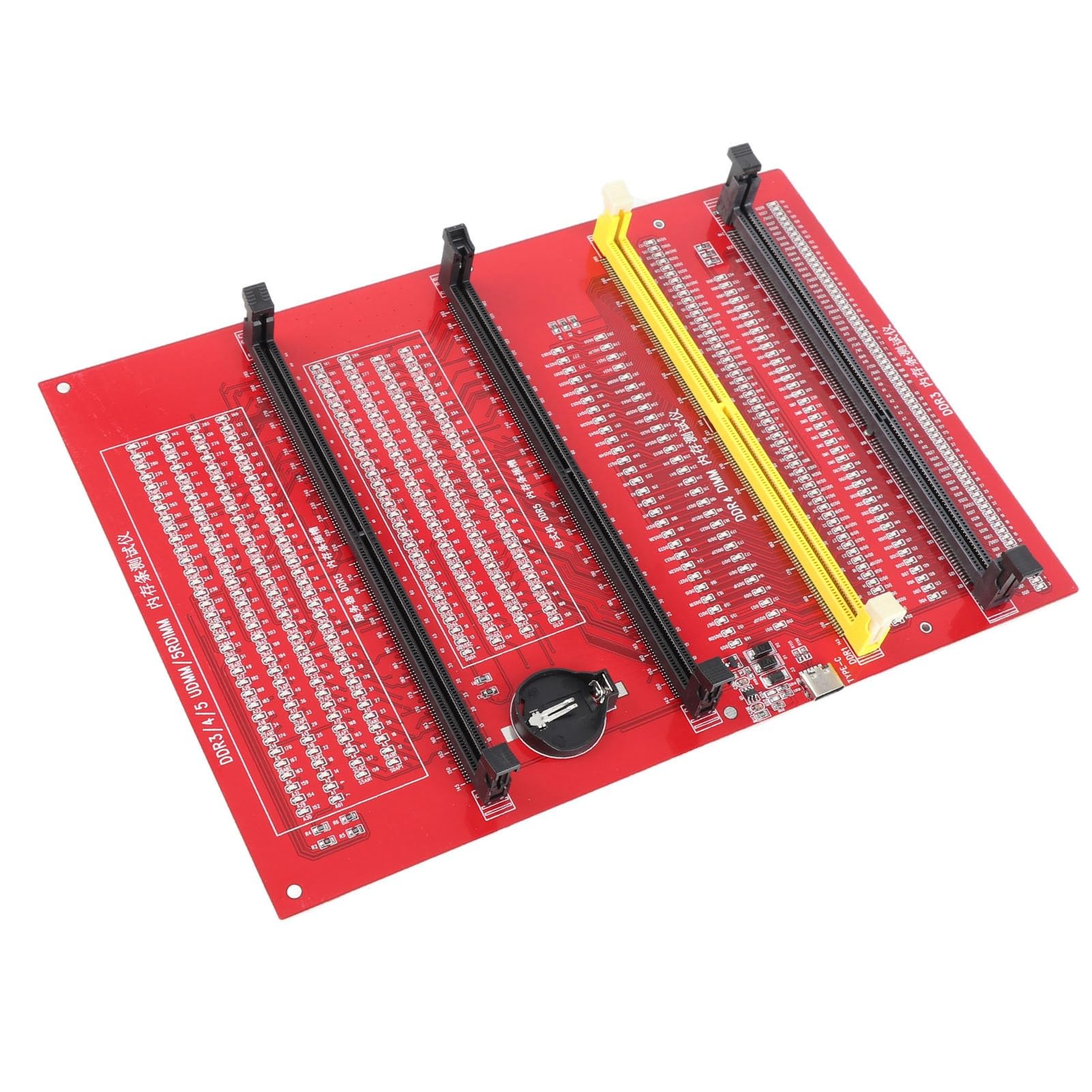 RAM-Speicher-Diagnostesterkarte, DDR3 DDR4 DDR5-Lesegerät-Testgerät mit LED-Leuchten, Tragbar für PC-Motherboard-RAM-Speicherwartung