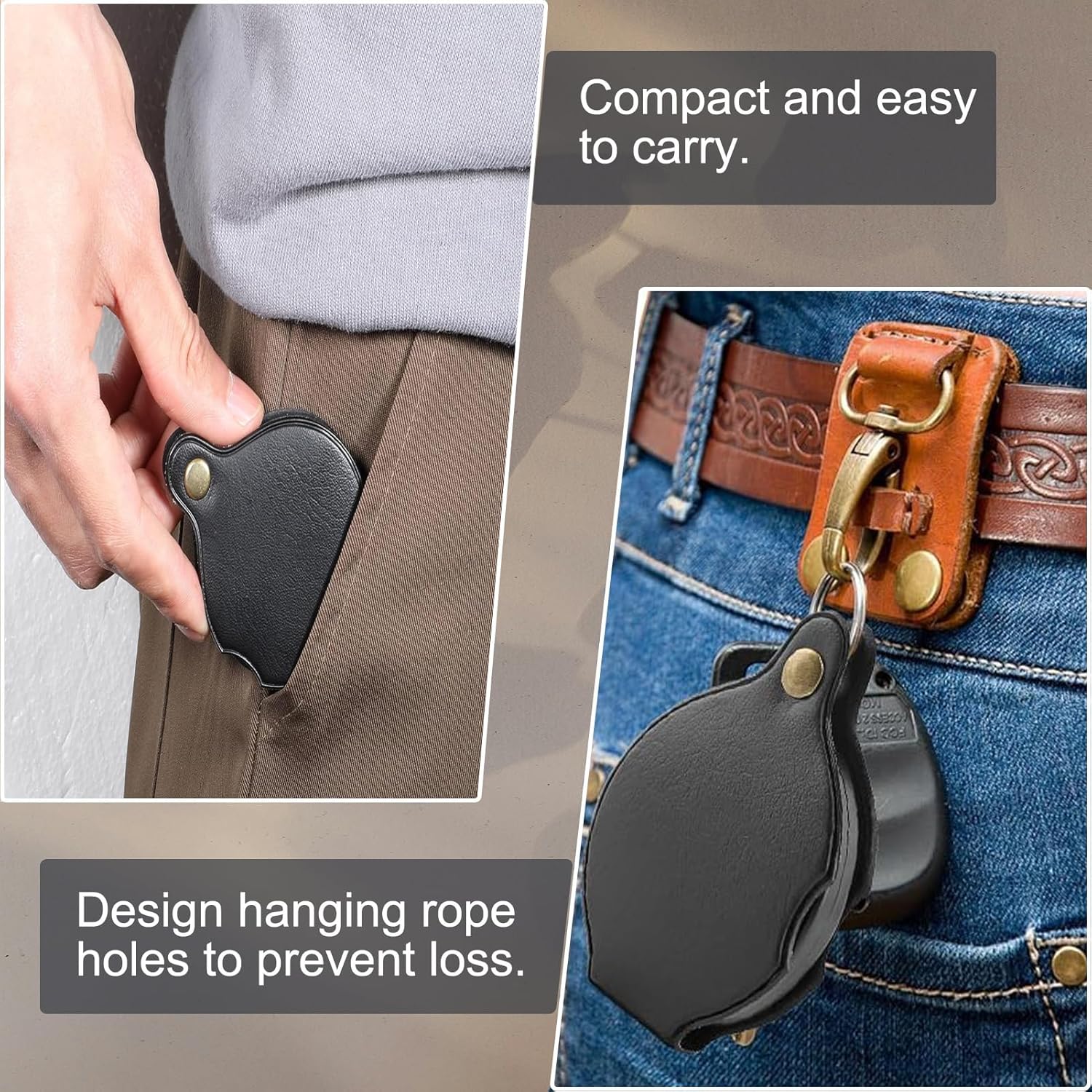 15X Small Magnifying Glass, 2PCS Pocket Magnifier Mini Folding Magnify Glass with Rotating Protective Sheath for Seniors Student Reading, Inspection, Coin, Jewelry or Exploring