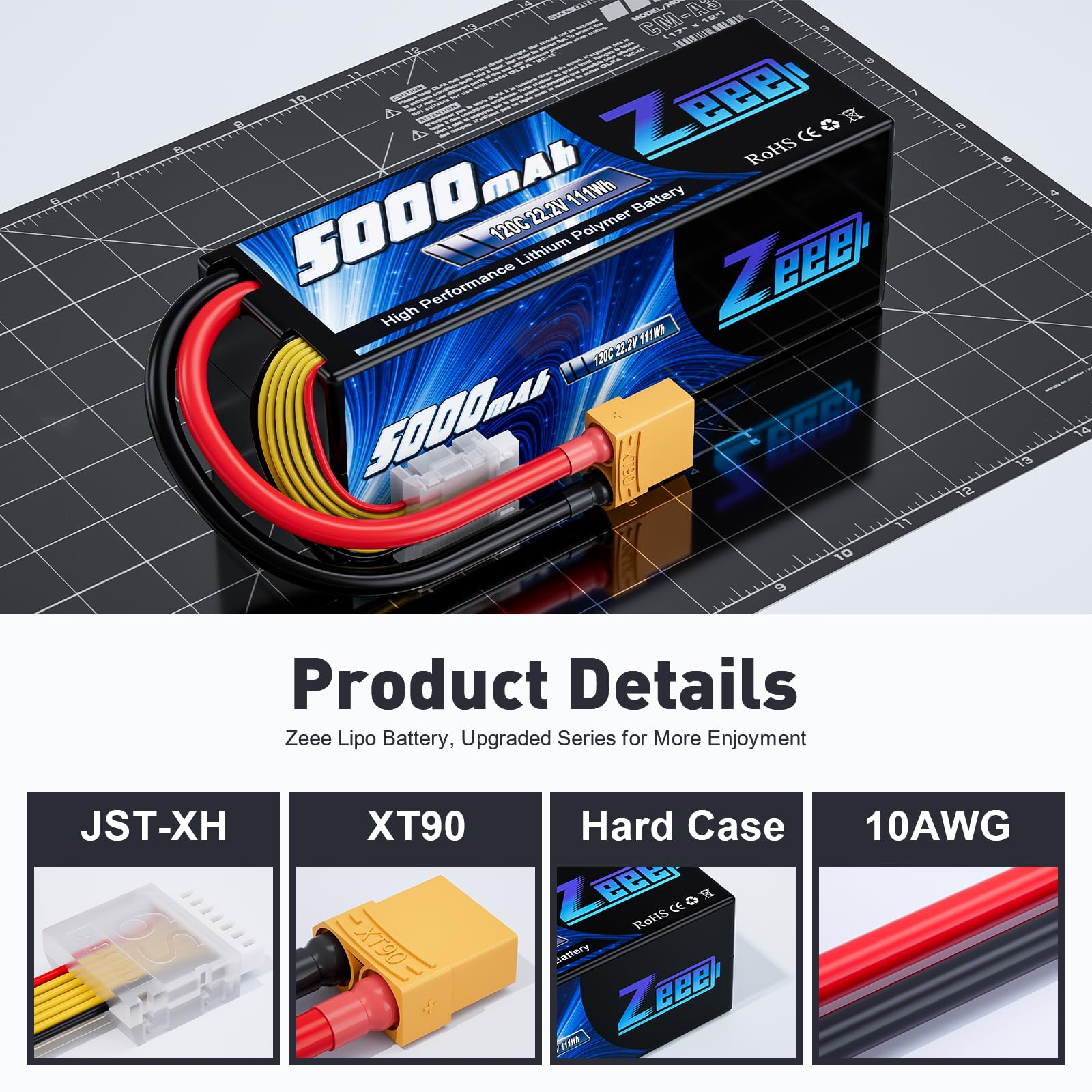 Amazon.com: Zeee 6S 5000mAh Lipo Battery 22.2V 120C with XT90