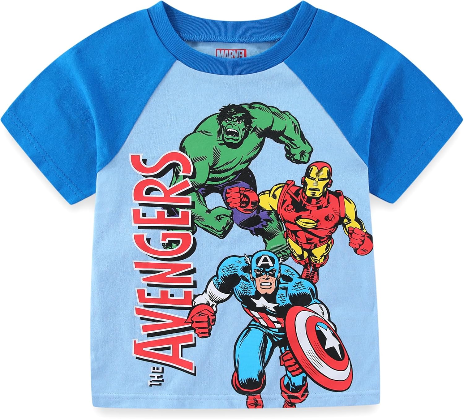 Marvel Avengers Boys Short Sleeve T-Shirt and French Terry Shorts Set for Toddler and Big Kids - Image 2