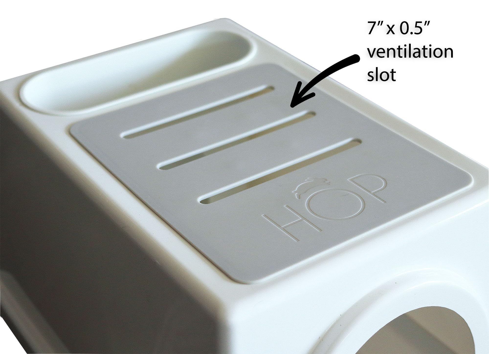 HOP - La Caja de Arena está diseñada específicamente para Conejos. Completo con un alimentador de heno Integrado y extraíble y Cubierta. Apto para lavavajillas y sin BPA. Apto para Gatos, hámster y