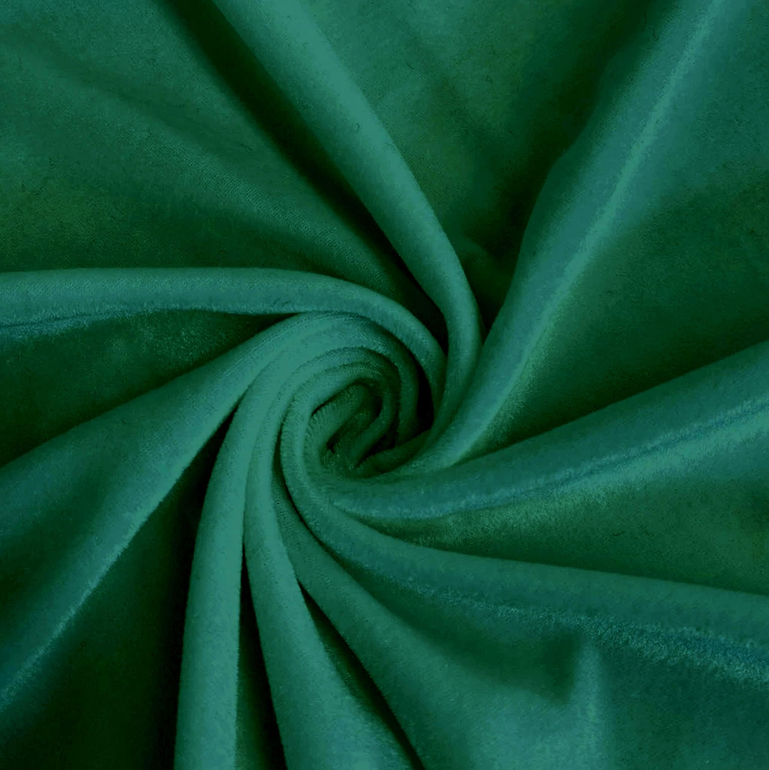 Encasa XO Velvet Solid Dyed Fabric Decorative Soft Smooth Silky Cloth for Sofa, Furnishing, Upholstery, Curtains, Cushions and Craft 100x152 cm - Green