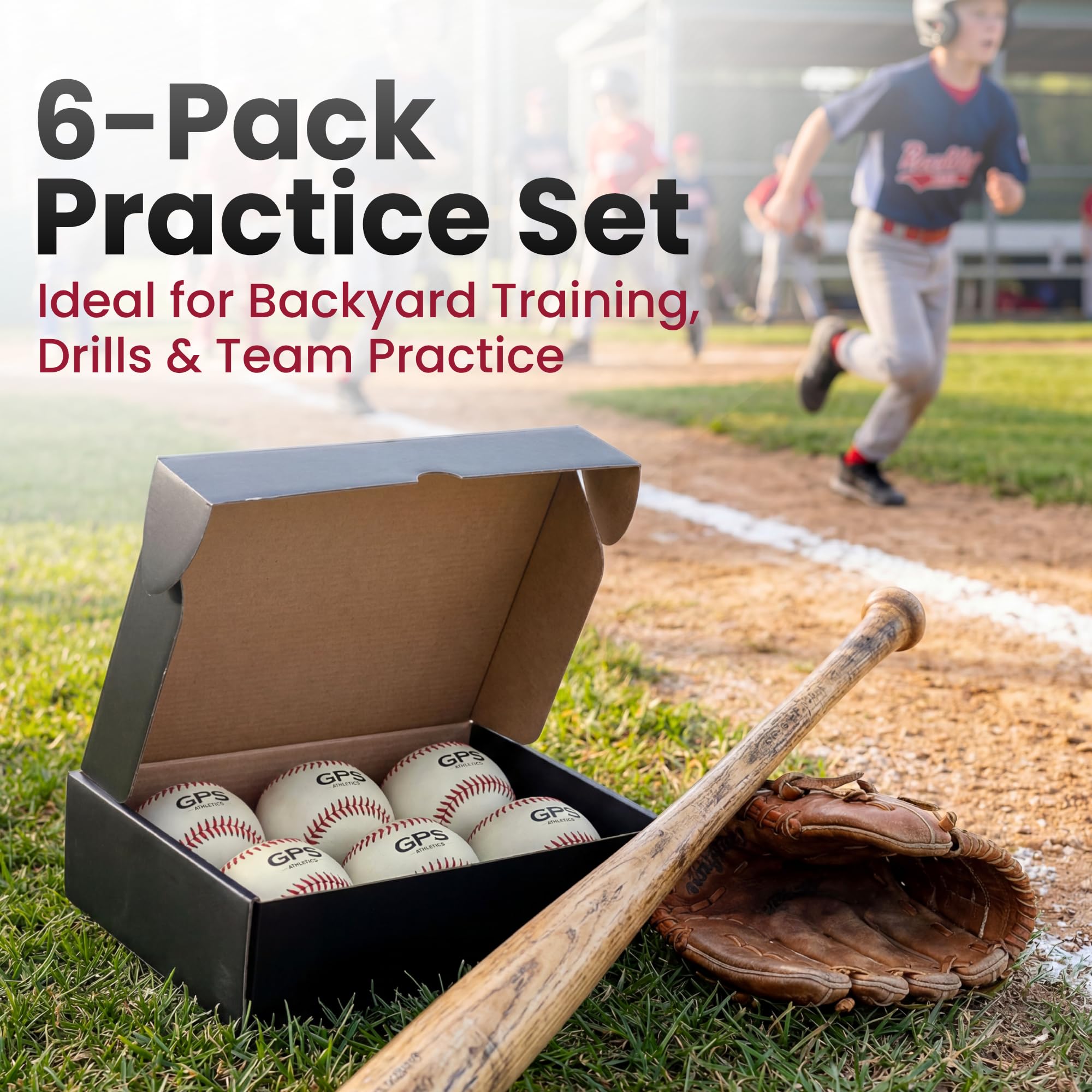 Grady's Pitching School GPS Athletics - Juego de 6 pelotas de entrenamiento suaves de bajo impacto para niños, para entrenadores, para principiantes, 6 unidades por paquete