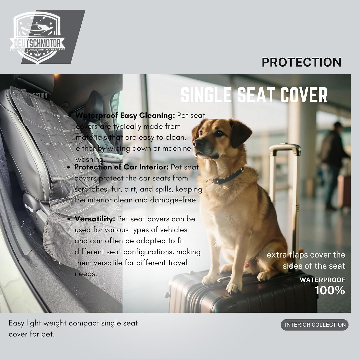 Heavy Duty pet passenge seat Cover Waterproof Protection Universal fits All Foldable Light Weight Compact Cover 600D
