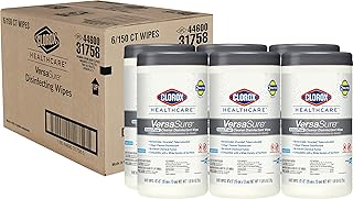 Sponsored Ad - Clorox Healthcare VersaSure Cleaner Disinfectant Wipes, 150 Count Canister, Pack of 6