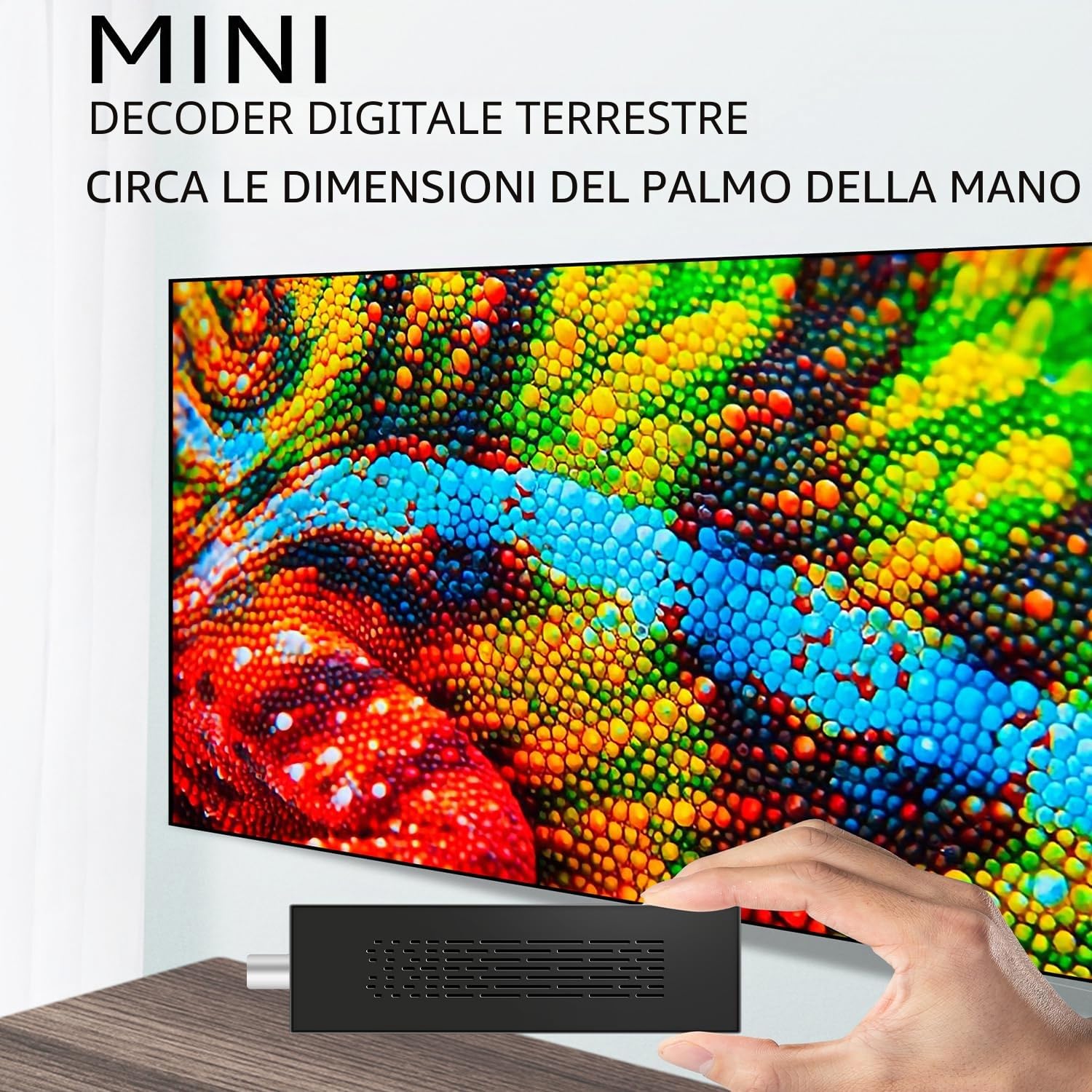 Romicta DVB-T2 Decoder Digitale Terrestre 2024, 1080P H265 HEVC, HD Collegamento HDMI USB Funzione PVR, LCN, Youtube,Tiktok, Invisibile TV Decoder, Telecomando 2 in 1 Infrarossi