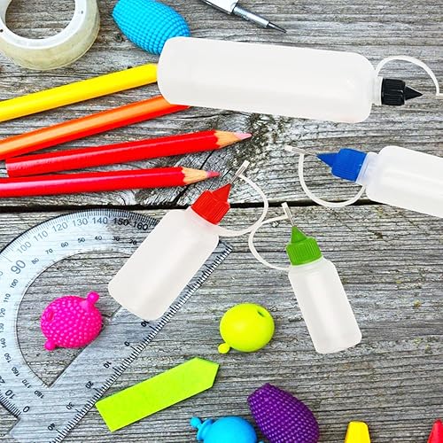 Miniatura 6 de 12 botellas aplicadoras de punta de precisión de 0.5 onzas, botellas de pegamento de punta de aguja de 6 colores para manualidades de papel de