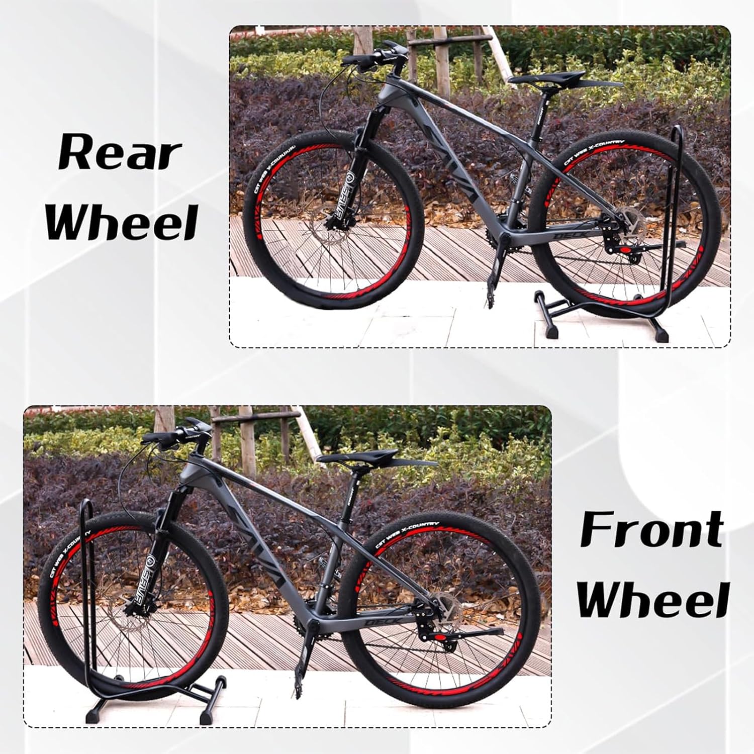 Bike Floor Parking Rack Stand, Bike Storage Holder for Garage Indoor & Outdoor, for Mountain Road Bike Stand