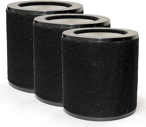 Nispira Filtro de repuesto HEPA 2 en 1 para purificador de aire, compatible con TaoTronics TT-AP008, elimina humo, polvo y polen, paquete de 3