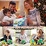 Pup Go Dinosaure pour tout-petit RC Voiture de caricature avec musique et lumières, 2 Poupées interchangeables amovibles, première voiture de télécommande pour garçons et filles, 18 Mois (vert des forêts)