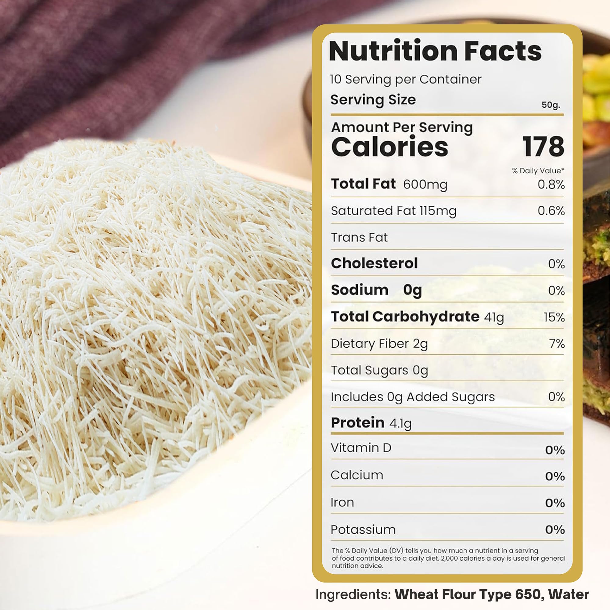 Premium 500gr Dried & Shredded Kataifi Fillo Dough, Kurutulmus Kadayif Pastry Dough, Ingredient for The Viral Dubai Pistachio Chocolate Bar, Knafeh, Kunafa, Phyllo, Katifi, Kataifi 500gr (1.1lb)