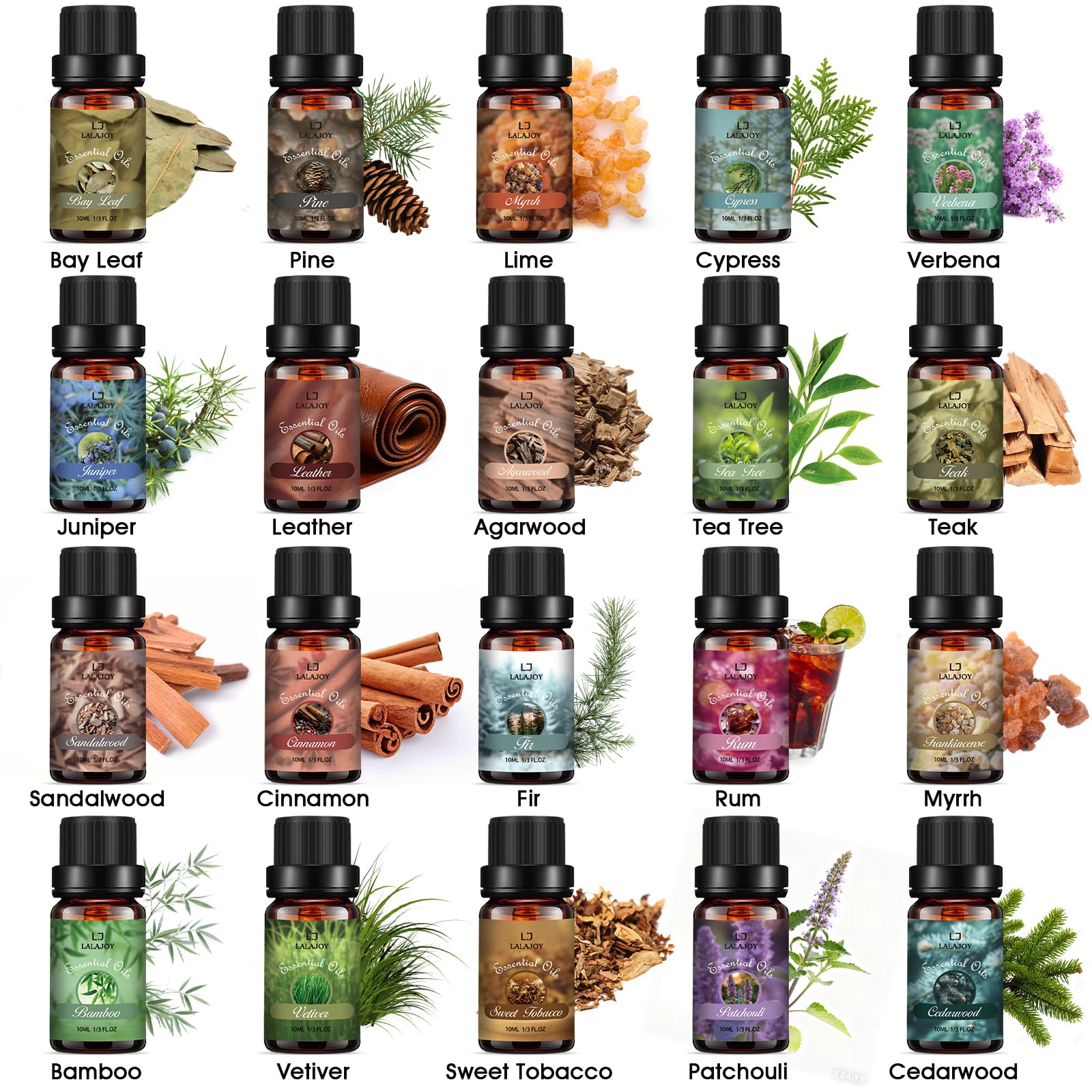 Set de aceites esenciales -20*10 ml aceites esenciale puros, Set de regalo de aceites aromáticos para difusor, jabón, velas, aromaterapia, fabricación de velas-Pequeños regalos para Navidad cumpleaños