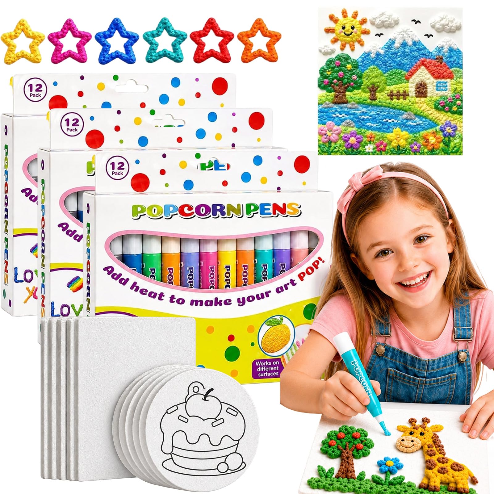 Stylos à dessin à bulles pour enfants, stylo artistique en relief 3D pour effets de bulles surélevées et art multi-surfaces, stylos à bulles magiques pour cartes, loisirs créatifs, projets scolaires