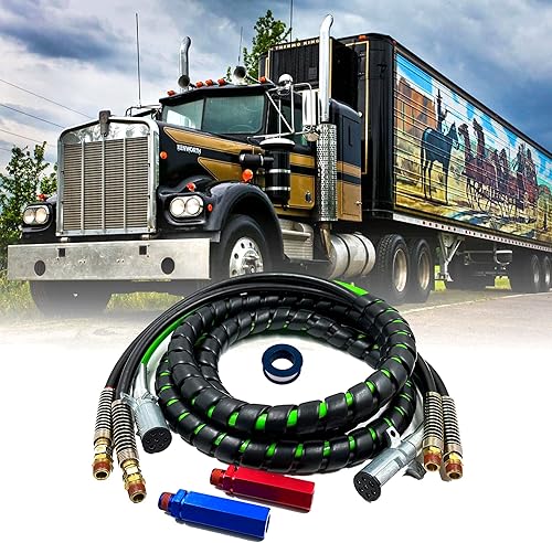 15 pies 3 en 1 envoltura resistente 7 vías camión tractor remolque aparejo cable eléctrico cable envolvente ABS y línea de aire montaje de manguera