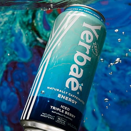 Vista 55 de Yerbaé Bebida energética, piña de cereza negra, 120 mg de cafeína. Sin azúcar/calorías/carbohidratos, energizada por Yerba Mate, alternativa