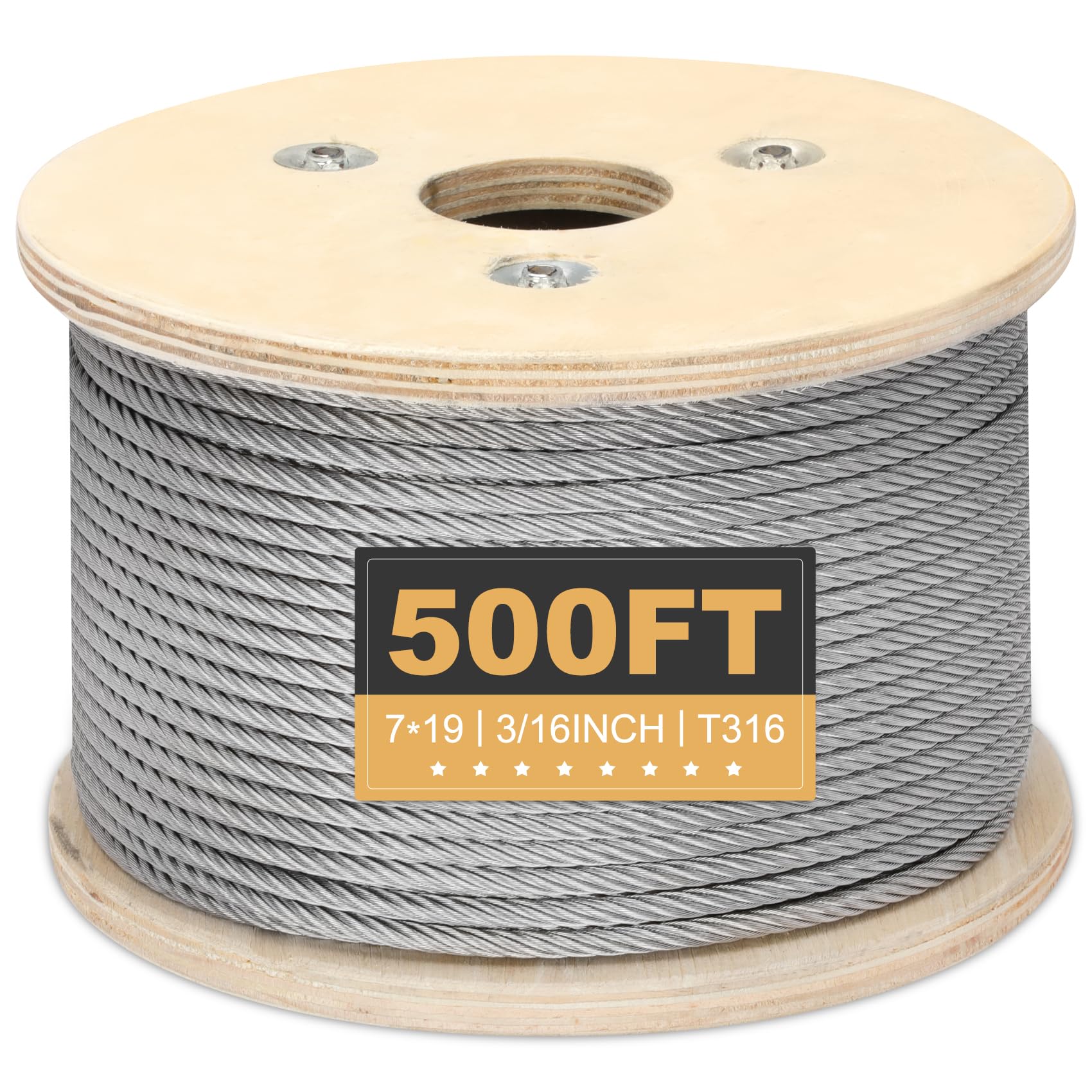 Photo 1 of Thickened 3/16" Stainless Steel Cable, 500FT Wire Rope for Deck Railing