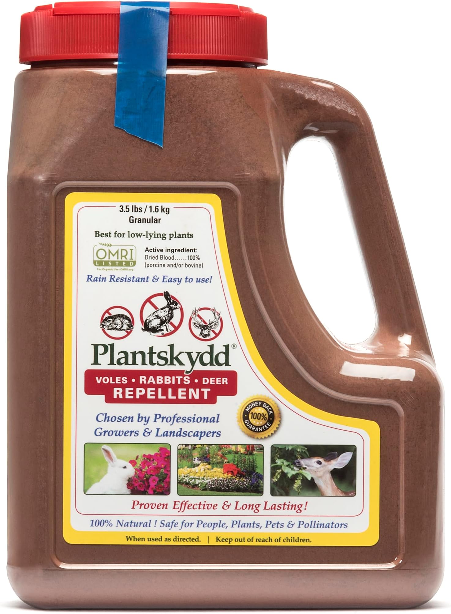 Plantskydd Animal Repellent - Repels Deer, Rabbits, Elk, Moose, Hares, Voles, Squirrels, Chipmunks and Other Herbivores; 3.5 LB Granular Shaker Jug (PS-VRD-3)