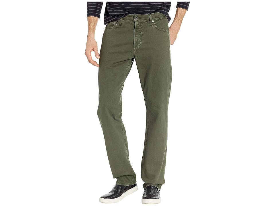 

AG Adriano Goldschmied Everett Slim Straight SUD Sueded Stretch Sateen in Sulfur Ash Green (Sulfur Ash Green) Men's Casual Pants