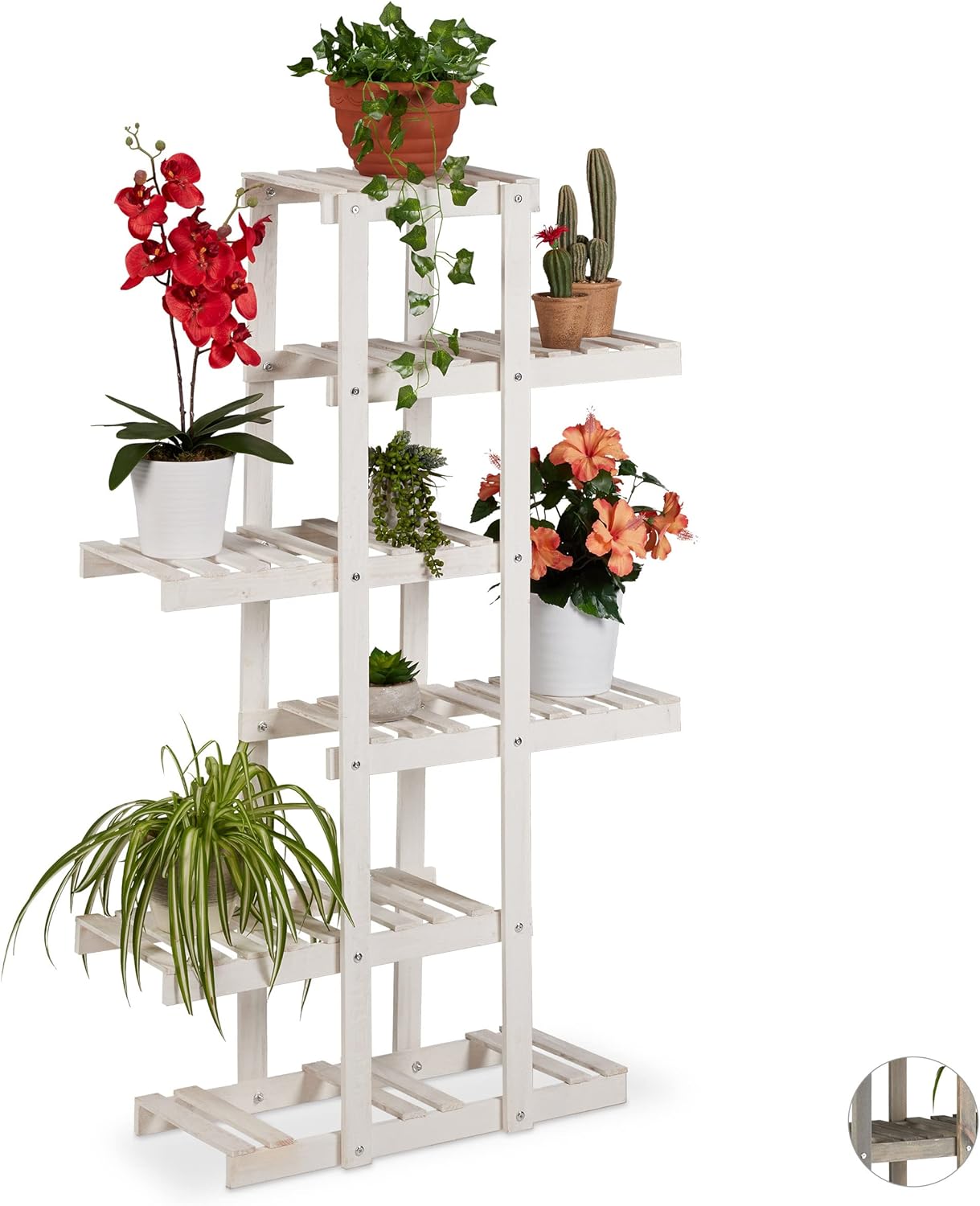 Scaffale Aiuola 3 Fioriere Portavaso In Legno MissFlora Per Piante 71 X 34 X 103 Cm