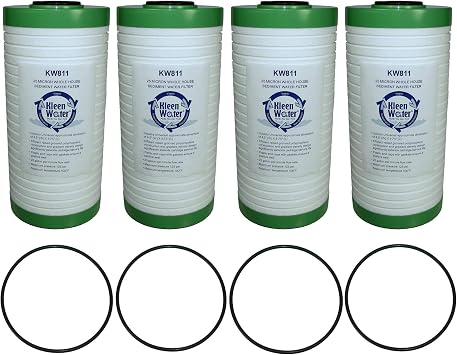 KleenWater KW811 Replacement Water Filter Compatible With AO Smith AO-WH-PREL, Whirlpool WHKF-GD25BB, Set of 4
