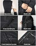 33,000ft Women's Waterproof Long Rain Coats Packable Rain Jacket with Hood Trench Coats Windbreaker