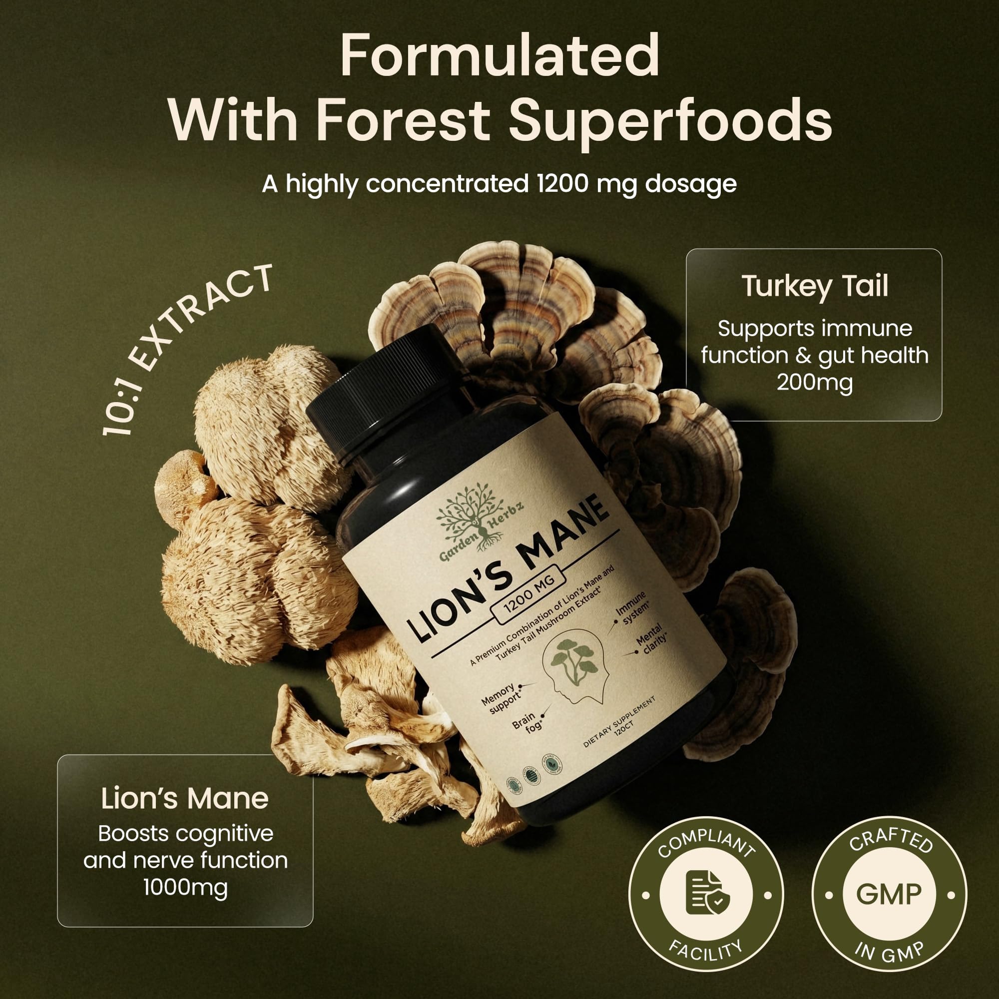 Lion's Mane Supplement Capsules - Brain Supplement for Focus & Brain Fog — Amazon image 4