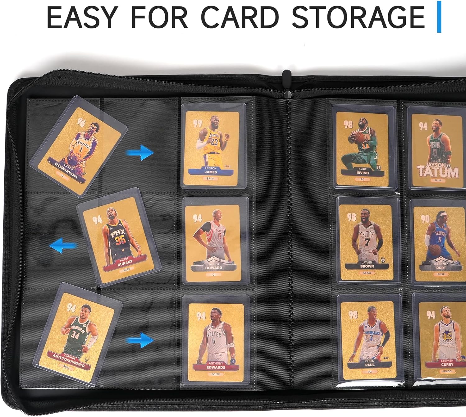 Toploader Binder, 9-Pocket Pages Holds 324 Toploaders Top Loader Binders with Sleeves for 3"x4" Toploaders for TCG, MTG Card Binder, Sports or Trading Cards Binder