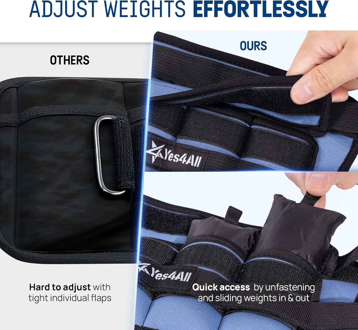 Yes4All Adjustable Wrist & Ankle Weights 3.5/5 LB Pair, Leg Weights for Women & Men, Weighted Arm Bands with Removable Sandbags for Fitness, Pilates, Walking, Strength Training - Versatile Colors