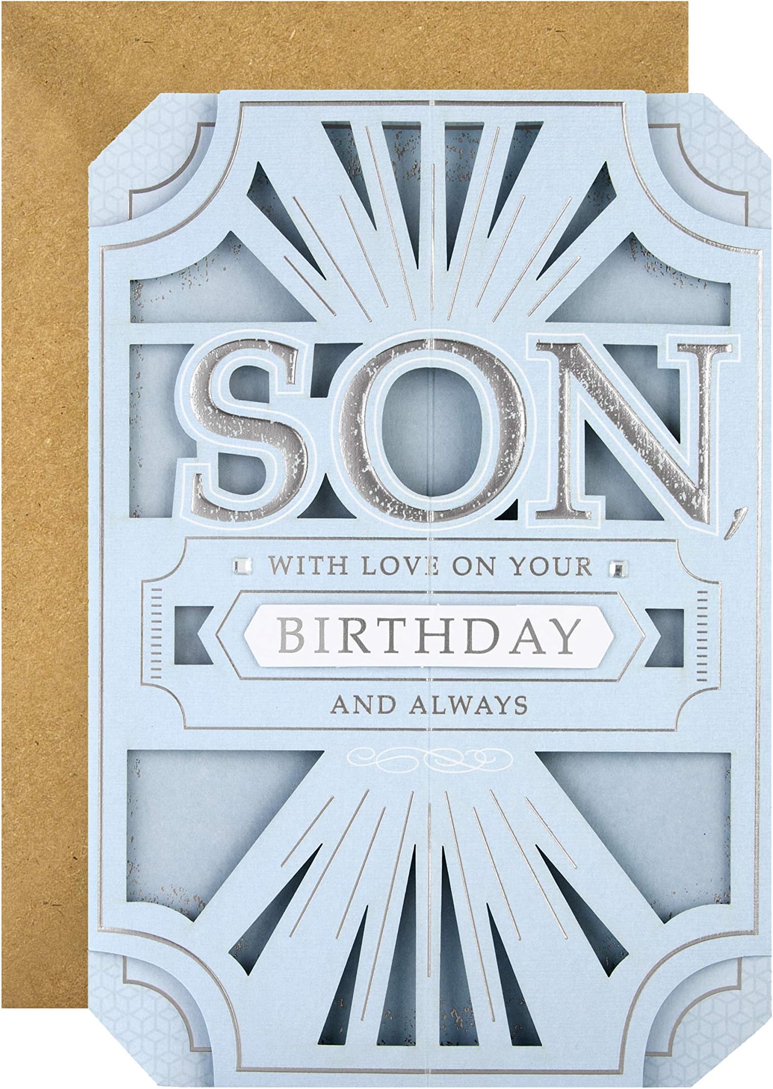 Birthday Card for Son - Classic Laser Cut 3D Design